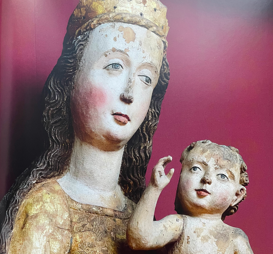 Altarfigur aus Holz Maria mit Jesuskind